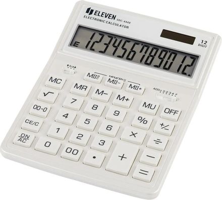 Калькулятор ELEVEN SDC-444X, 12-разрядный, белый