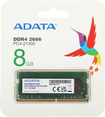 Оперативная память A-Data Premier AD4S26668G19-RGN DDR4 - 8ГБ 2666МГц ...