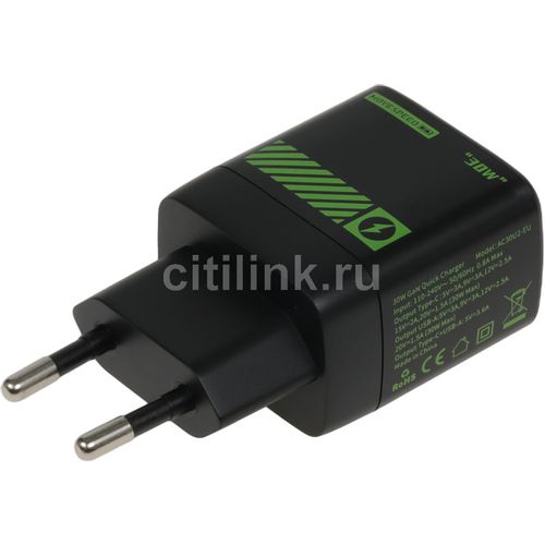 Сетевое зарядное устройство MOVESPEED AC30, USB-A, USB-C, 30Вт, 3A, черный — цена и наличие Сетевое зарядное устройство MOVESPEED AC30, USB-A, USB-C, 30Вт, 3A, черный