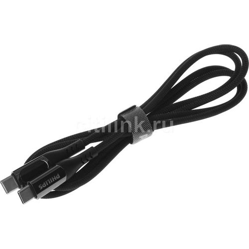 Кабель Philips DLC9060, USB Type-C (m) - USB Type-C (m), 1.2м, 3A, черный