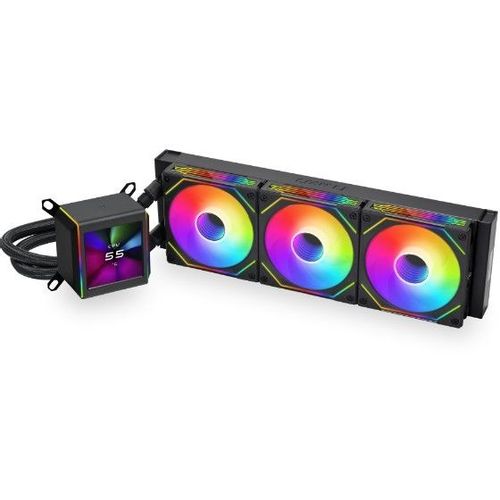 Система водяного охлаждения Lian Li Galahad II LCD 360 SL-INF, LCD, 4-pin, ARGB, 120мм, черный, retail [g89.ga2alcd36inb.00]