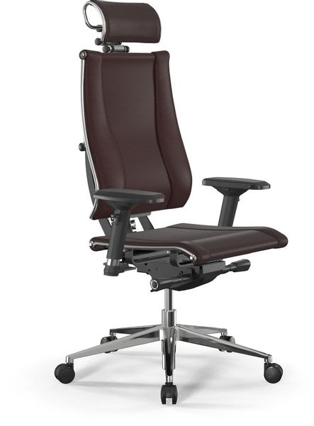 Кресло МЕТТА Y 4DF B2-17D - Infinity, на колесиках, искусственная кожа/сетка/ткань, 1шт. в комплекте темно-коричневый [z509232487]