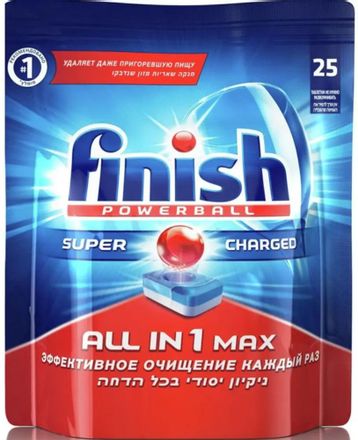 Таблетки Finish ALL IN 1 MAX для посудомоечных машин,  25шт