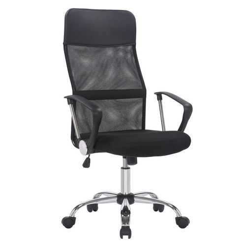 Кресло BYROOM Office FYI, сетка/ткань, до 120кг, механизм со смещенной осью, фиксированные подлокотники, черный