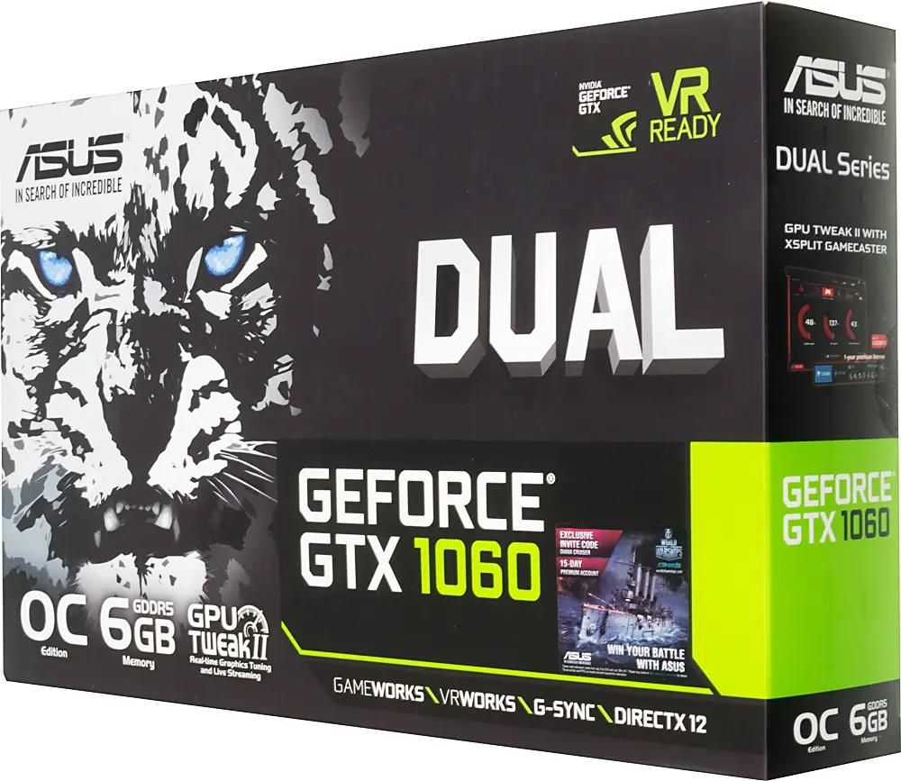 ASUS NVIDIA GeForce GTX 1060 DUAL GTX1060 O6G 6 GDDR5 OC Ret 391431