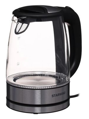 Чайник электрический StarWind SKG5210, 2200Вт, черный и серебристый ...