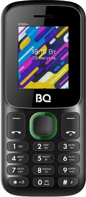 Сотовый телефон BQ 1848 Step+,  черный/зеленый