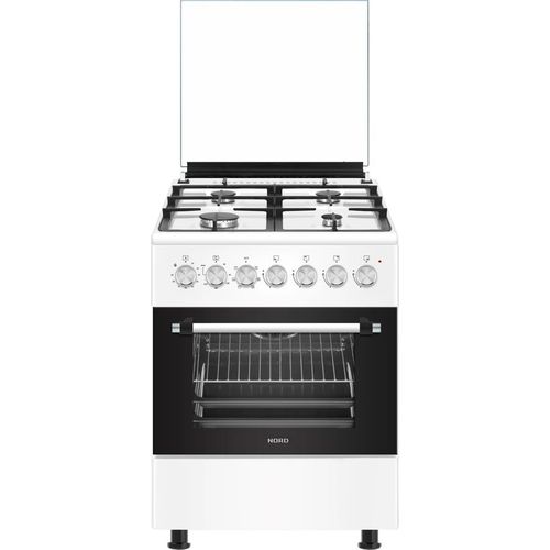 Газовая плита Nord GE 6064 W, электрическая духовка, стеклянная крышка, чугун, белый — цена и наличие Газовая плита Nord GE 6064 W, электрическая духовка, стеклянная крышка, чугун, белый