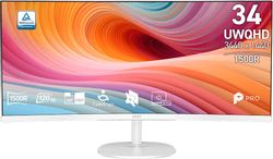 Изображение товара 34" Монитор MSI Pro MP341CQW E12,  3440x1440,  VA,  120Гц,  2хHDMI,  1хDP,  изогнутый, белый [9s6-3pb2ct-211]