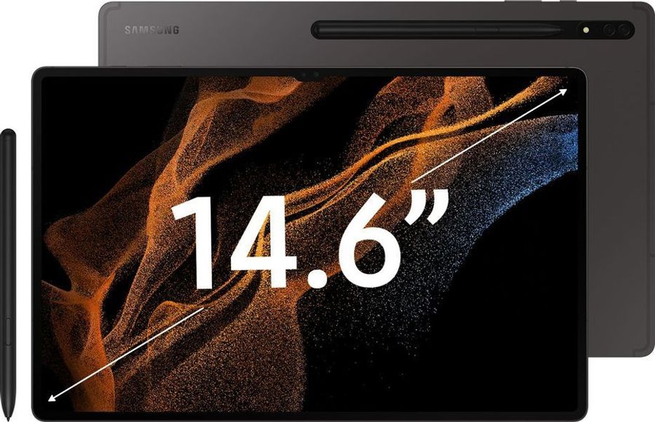 Планшет Samsung Galaxy Tab S8 Ultra SM-X906 14.6",  8ГБ, 128GB, 3G,  LTE,  Android 12 темно-серый [sm-x906bzaaskz]