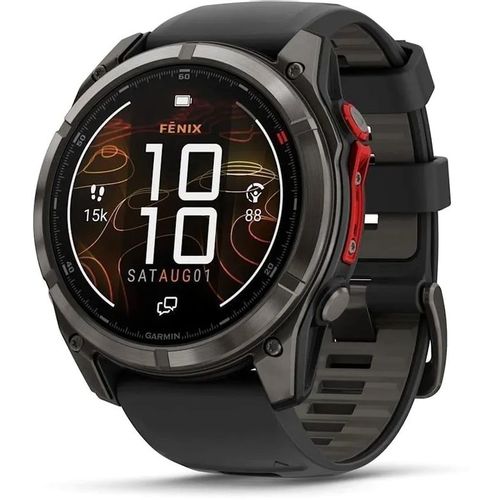 Смарт-часы Garmin Fenix 8 Pro, 51мм, 1.4", черный/угольно-серый