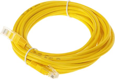 Патч-корд LanMaster UTP,  вилка RJ-45,  вилка RJ-45,  кат.5E,  ПВХ,  5м,  желтый [twt-45-45-5.0-yl]