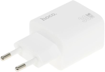 Сетевое зарядное устройство Hoco N56 Fundador,  2xUSB-A,  2xUSB-C, 30Вт, 3A, белый [32508]