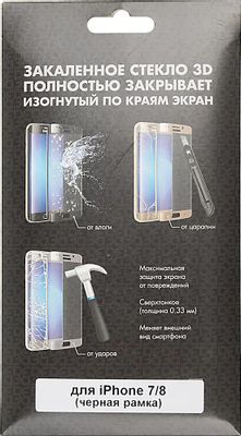 Защитное стекло для экрана DF iColor-11 для Apple iPhone 7/8/SE 2020 3D, 1 шт, черный [df icolor-11 (black)]
