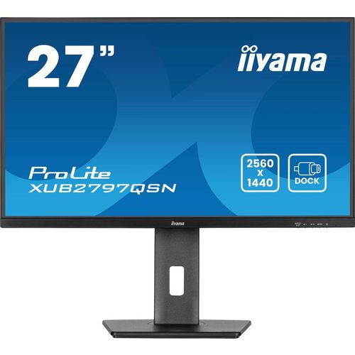 27" Монитор Iiyama ProLite XUB2797QSN-B2, 2560x1440, IPS, 100Гц, 1хHDMI, 1хDP, черный