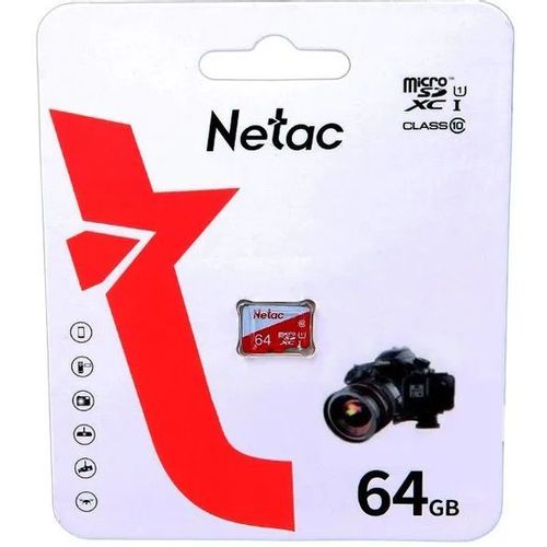 Карта памяти microSDXC UHS-I U1 NETAC P500 Eco 64 ГБ, 90 МБ/с, Class 10, NT02P500ECO-064G-S, 1 шт., без адаптера