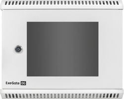 Шкаф коммутационный EXEGATE EС-WM-6U.280.G.GREY EX298623RUS настенный, стеклянная передняя дверь, 6U, 280x287x350 мм