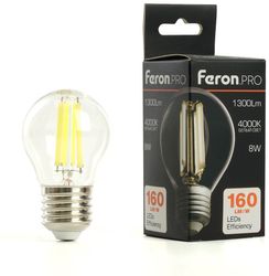 Лампа LED FERON E27, шар, 8Вт, одна шт.