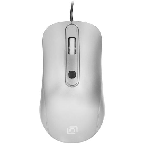 Мышь проводная Oklick 155M, оптическая, USB, 1600dpi, серебристый [337117]