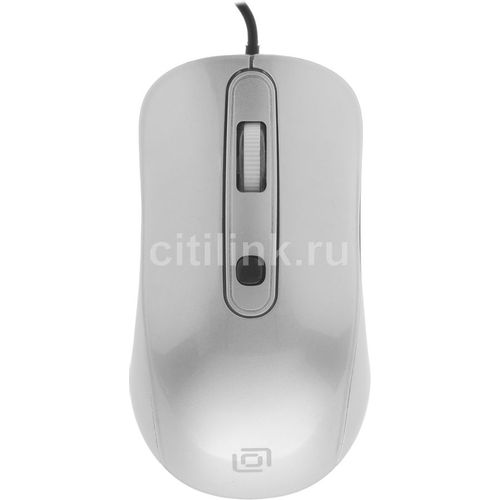 Мышь проводная Oklick 155M, оптическая, USB, 1600dpi, серебристый [337117]