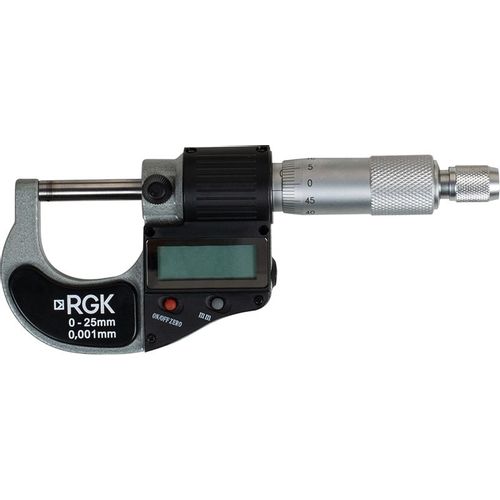 Микрометр цифровой RGK MC-25, 25 мм, с поверкой, разм.шага:0.001мм [755863]