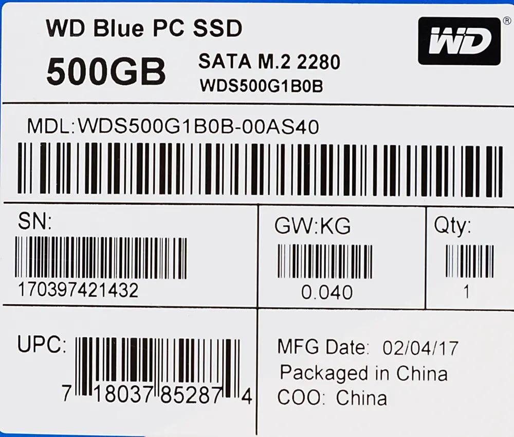 SSD WD Blue WDS500G1B0B 500 M.2 2280 SATA 415113