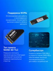 512ГБ SSD накопитель KINGSPEC NE-512 M.2 2280