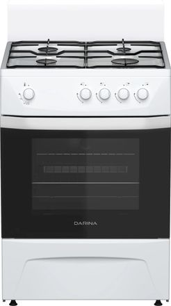 Газовая плита Darina C 1001 W,  газовая духовка,  без крышки,  сталь, белый и черный