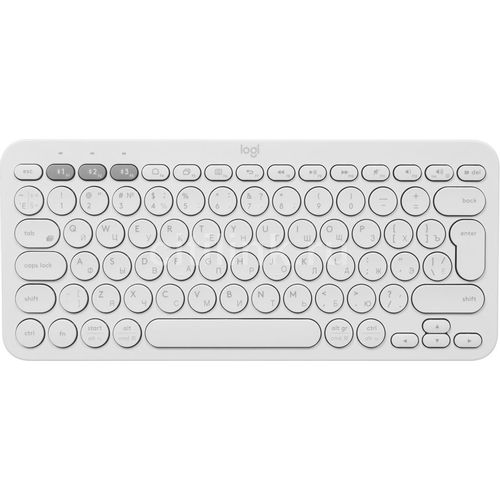 Клавиатура Logitech K380, беспроводная, Bluetooth, мембранная, заводское нанесение кириллицы, белый [920-009589]