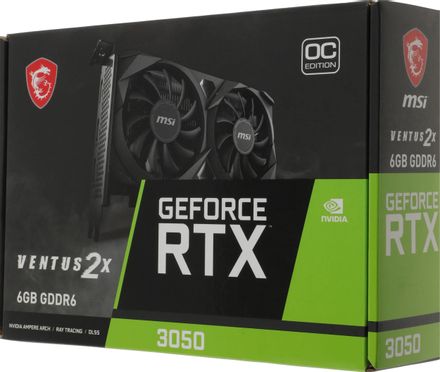 Видеокарта MSI NVIDIA GeForce RTX 3050 RTX 3050 VENTUS 2X E 6G OC