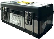 Изображение товара Ящик для инструментов TURBOSKY BOX1 серый металлический для хранения и транспортировки