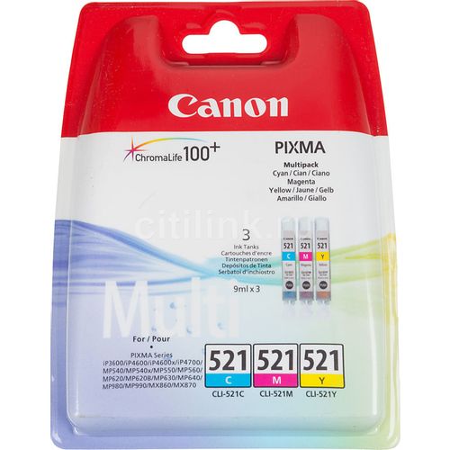 Картридж Canon CLI-521, голубой / пурпурный / желтый / 2934B010/016