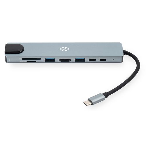 Стыковочная станция Digma DS-951, USB Type-C, 1хHDMI, 1хRJ-45, 2хUSB Type-C, 1хUSB 3.0, 2хUSB, серый