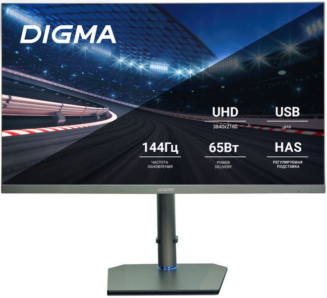 27" Монитор Digma Gaming DM-MONG2740,  3840x2160,  IPS,  144Гц,  1хHDMI,  1хDP,  1хType-С, темно-серый