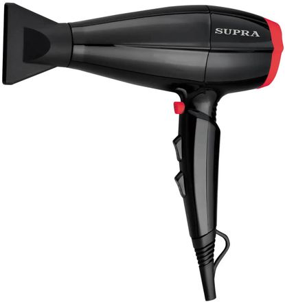 Фен Supra PHS-2017M, 2000Вт, черный и красный