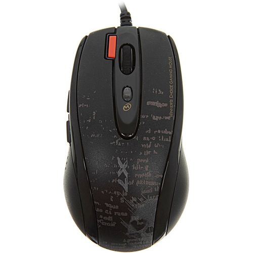 Мышь проводная A4TECH V-Track F5, игровая, оптическая, USB, 3000dpi, черный и рисунок