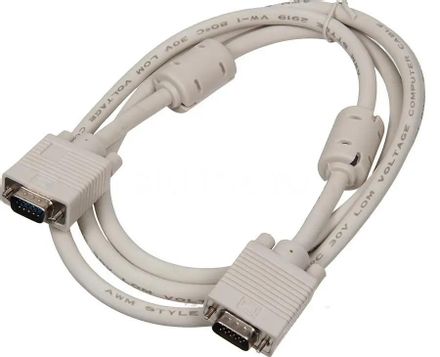 Кабель VGA Buro CAB016S-06, VGA (m) - VGA (m), ферритовый фильтр , 1.8м, серый