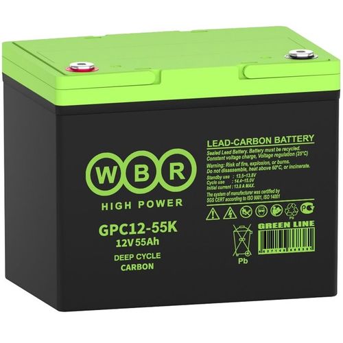 Аккумуляторная батарея WBR GPC12-55K для ИБП, 12В, 55Ач [gpc12-55k wbr]