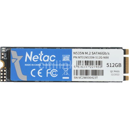 512ГБ SSD накопитель NETAC N535N NT01N535N-512G-N8X M.2 2280, SATA III, M.2