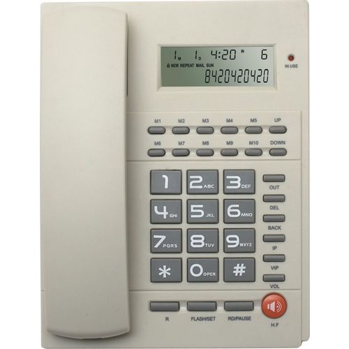 Проводной телефон Ritmix RT-420, белый и серый