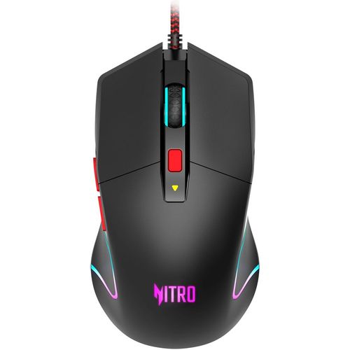 Мышь проводная Acer Nitro OMW301, игровая, оптическая, USB, 7200dpi, черный [zl.mcecc.024]