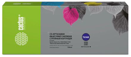 Картридж Cactus CS-EPT636800, T6368, черный матовый / CS-EPT636800