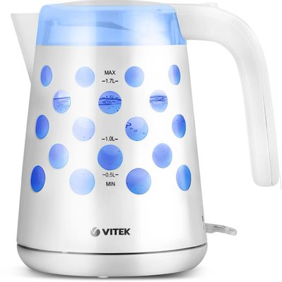 Чайник электрический Vitek VT-7048-01, 2200Вт, белый