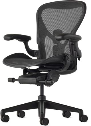 Кресло HERMAN MILLER Aeron C Large, сетка, до 159кг, регулируемые 4D подлокотники,  черный