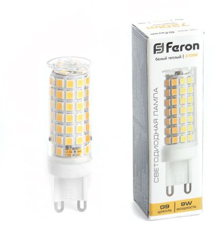 Упаковка ламп LED FERON G9,  капсульная, 9Вт, LB-434, 10 шт. [38146-10]