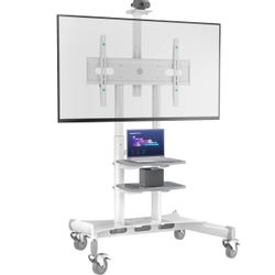 Подставка для телевизора ONKRON TS1881, 50-86", напольный, мобильный,  белый