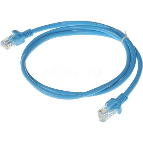 Патч-корд EXEGATE UTP-RJ45-RJ45-5e-1M-BL UTP, кат.5E, 1м, 4 пары, алюминий омедненный, многожильный, голубой