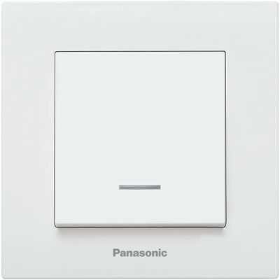 Выключатель Panasonic Karre Plus 1-клавишный, с индикацией, установка скрытая, IP20, белый [wktc00022wh-ru]
