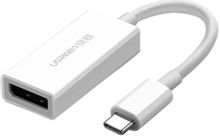 Изображение товара Адаптер UGREEN MM130,  DisplayPort (m) -  USB Type-C (f),  ферритовый фильтр ,  0.15м,  белый [40372]