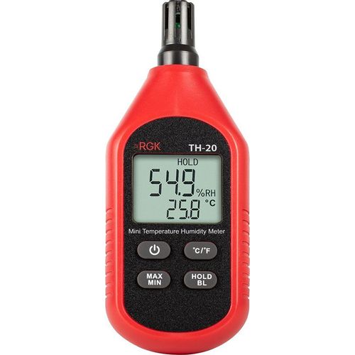 Термогигрометр портативный RGK TH-20, с поверкой, красный/ черный [778619]